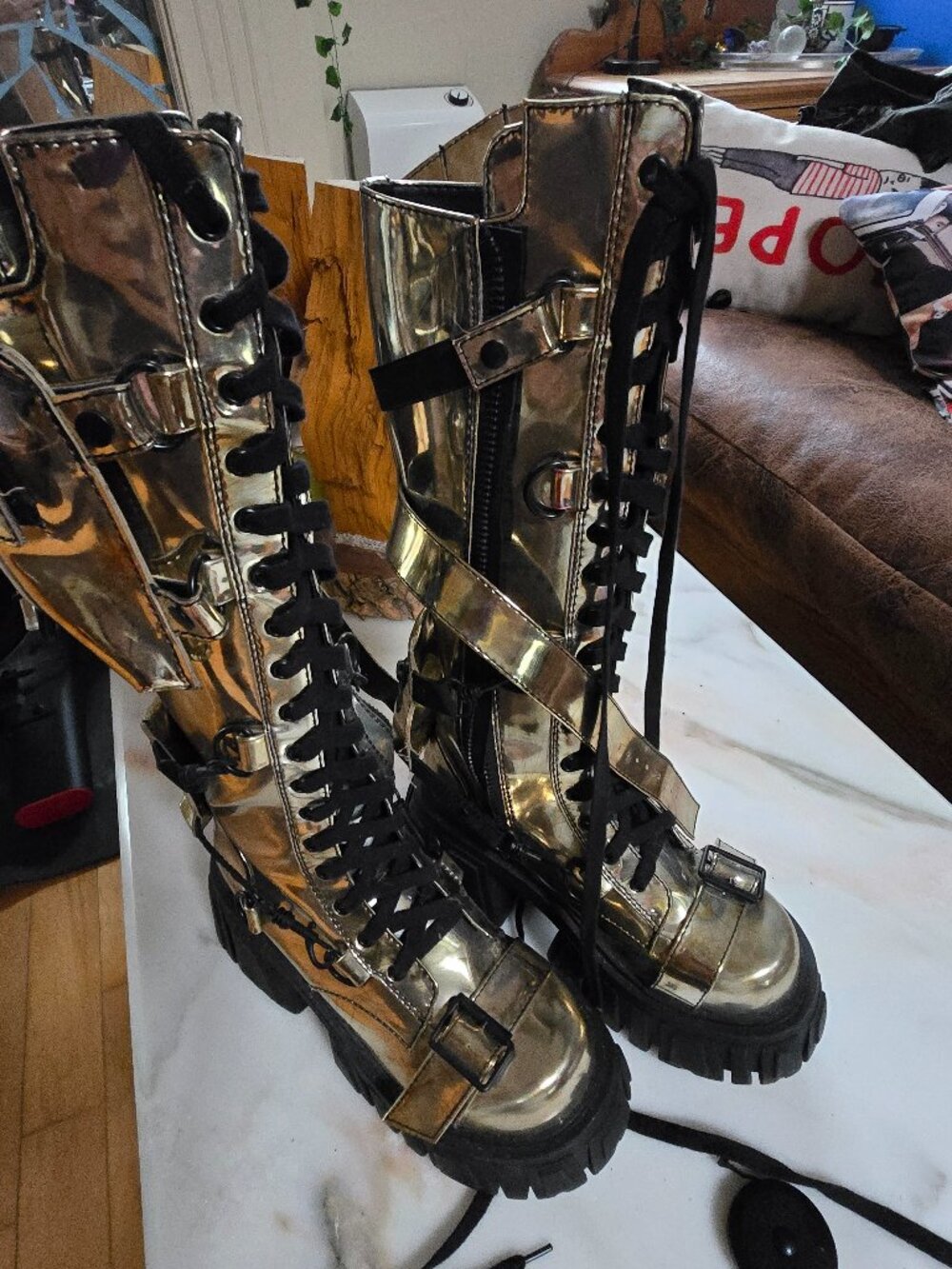 Doll's Kill Punk Moto Boots